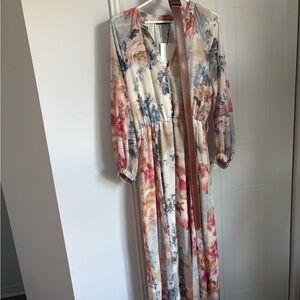NWT Zara Stunning Floral Maxi Dress with Belt